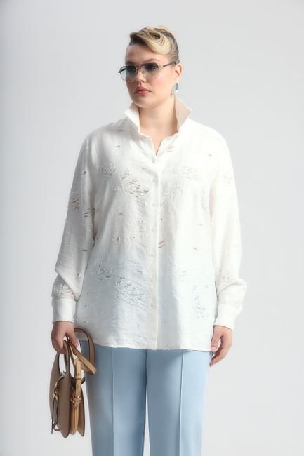 Блузка из поливискозы с органзой