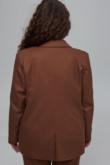 Двубортный полуприталенный пиджак в рубчик купить в интернет-магазине моно-стиль