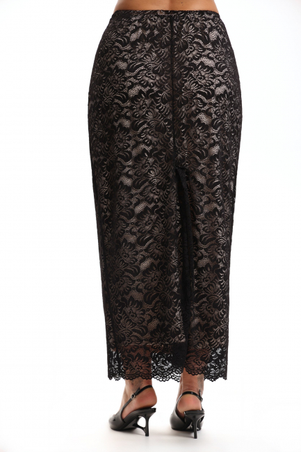 Юбка карандаш из черного кружева