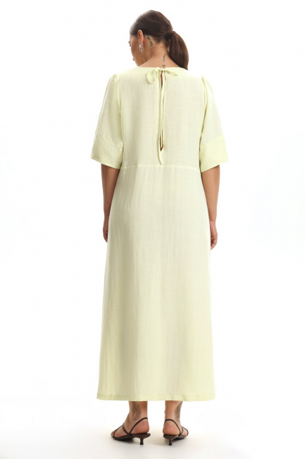 Платье изо льна желтого цвета