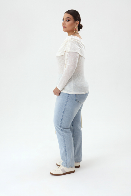 Лонгслив со спущенным плечом