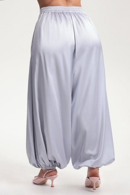 Брюки баллоны из серой поливискозы – фото – Plus Size 50–64 – Моно-Стиль