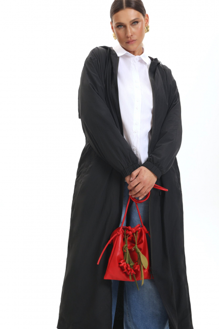 Плащ пыльник с капюшоном и подкладкой сетка