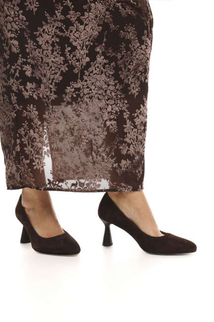 Лодочки из замши с увеличенной полнотой