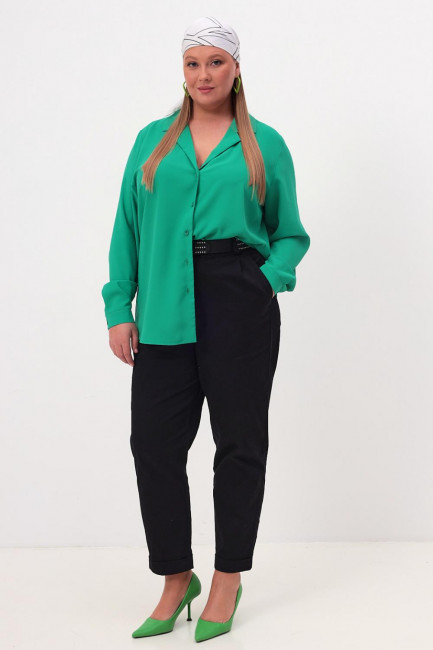 Салатовая блузка из шелка купить онлайн в интернет-магазине одежды больших размеров для женщин 