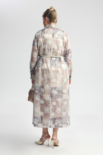 Платье с разрезами из тенселя с пайетками