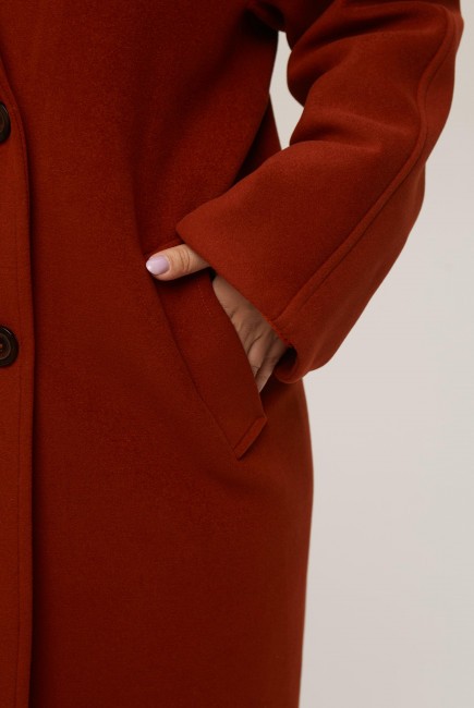 Двубортное универсальное пальто из шерсти с ворсом под альпаку купить