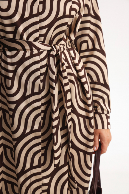 Платье рубашка из поливискозы с принтом