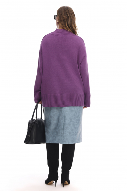 Фиолетовый джемпер relaxed fit из смесового хлопка Фиолетовый джемпер relaxed fit из смесового хлопка