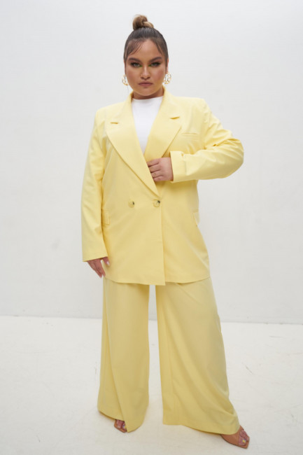 Желтые брюки палаццо