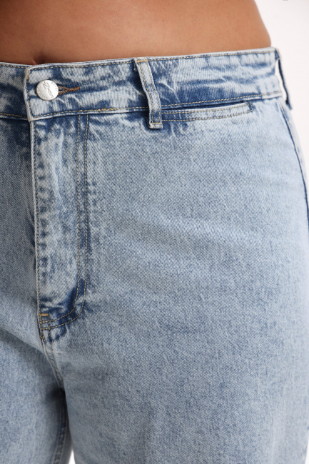 Палаццо бэгги из денима купить на фигуру плюс сайз в магазине женской одежды больших размеров