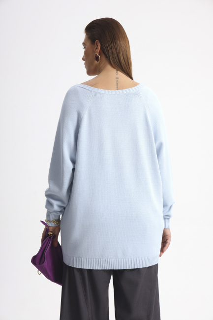 Голубой пуловер из смесовой вискозы
