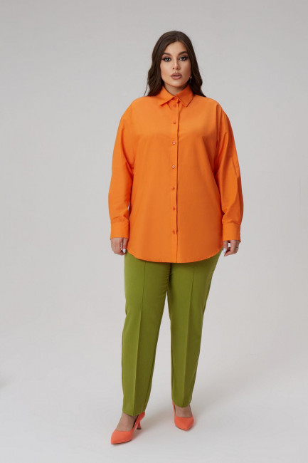 Оранжевая рубашка relaxed fit из хлопка