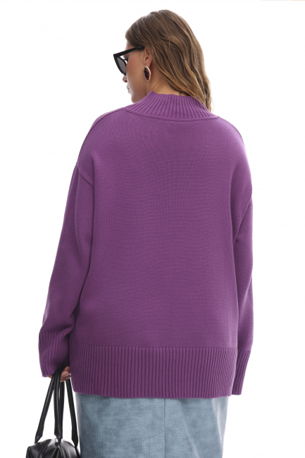 Фиолетовый джемпер relaxed fit из смесового хлопка Фиолетовый джемпер relaxed fit из смесового хлопка