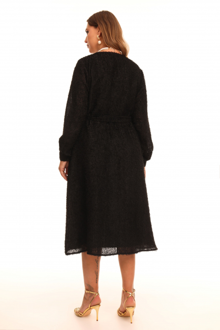 Платье на запáхе из шифона с бахромой