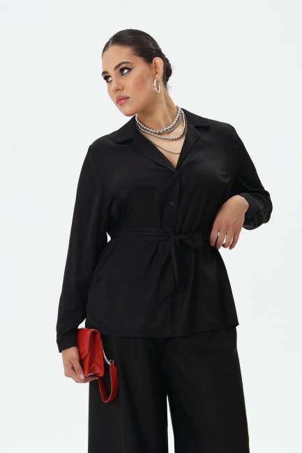 Рубашка с английским воротником и поясом