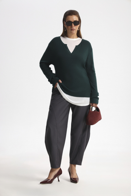 Джемпер комбинированный двуслойный