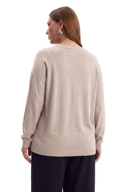Джемпер бойфренд из вязаной вискозы – фото – Plus Size 50–64 – Моно-Стиль
