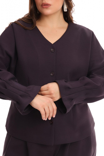 Жакет леди лайк с присборенной манжетой