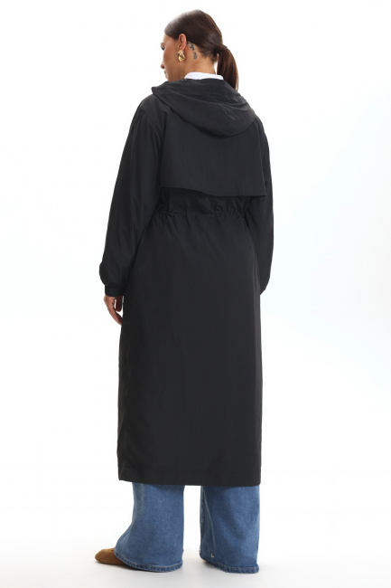 Плащ пыльник с капюшоном и подкладкой сетка