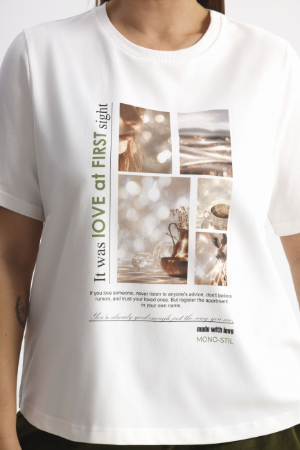 Футболка с принтом из хлопка