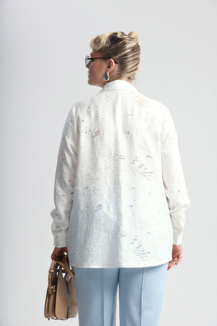 Блузка из поливискозы с органзой