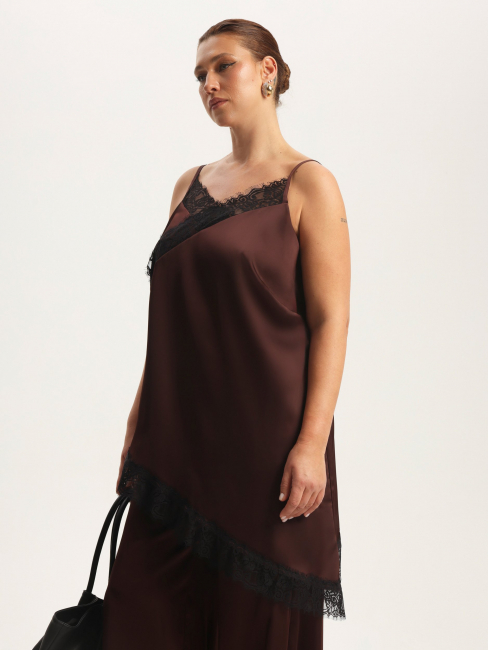 Туника с кружевом и тонкими лямками