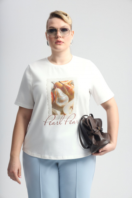 Футболка трикотаж с принтом груша