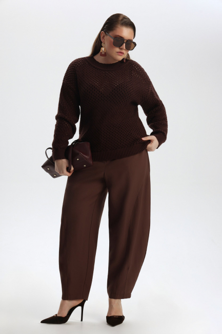 Джемпер сетка шоколадного цвета