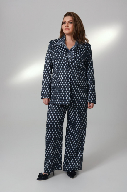 Брюки с принтом и на молнии