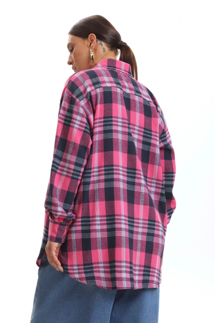 Рубашка оверсайз с ярким принтом