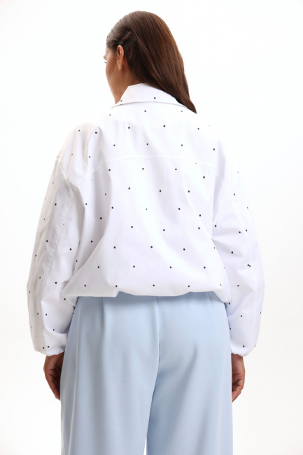 Бомбер с принтом горох