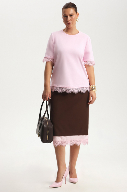 Футболка с кружевом