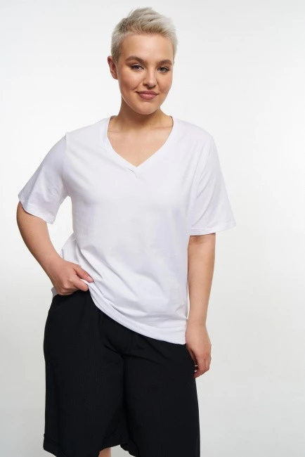 Белая базовая футболка из облегченного хлопка