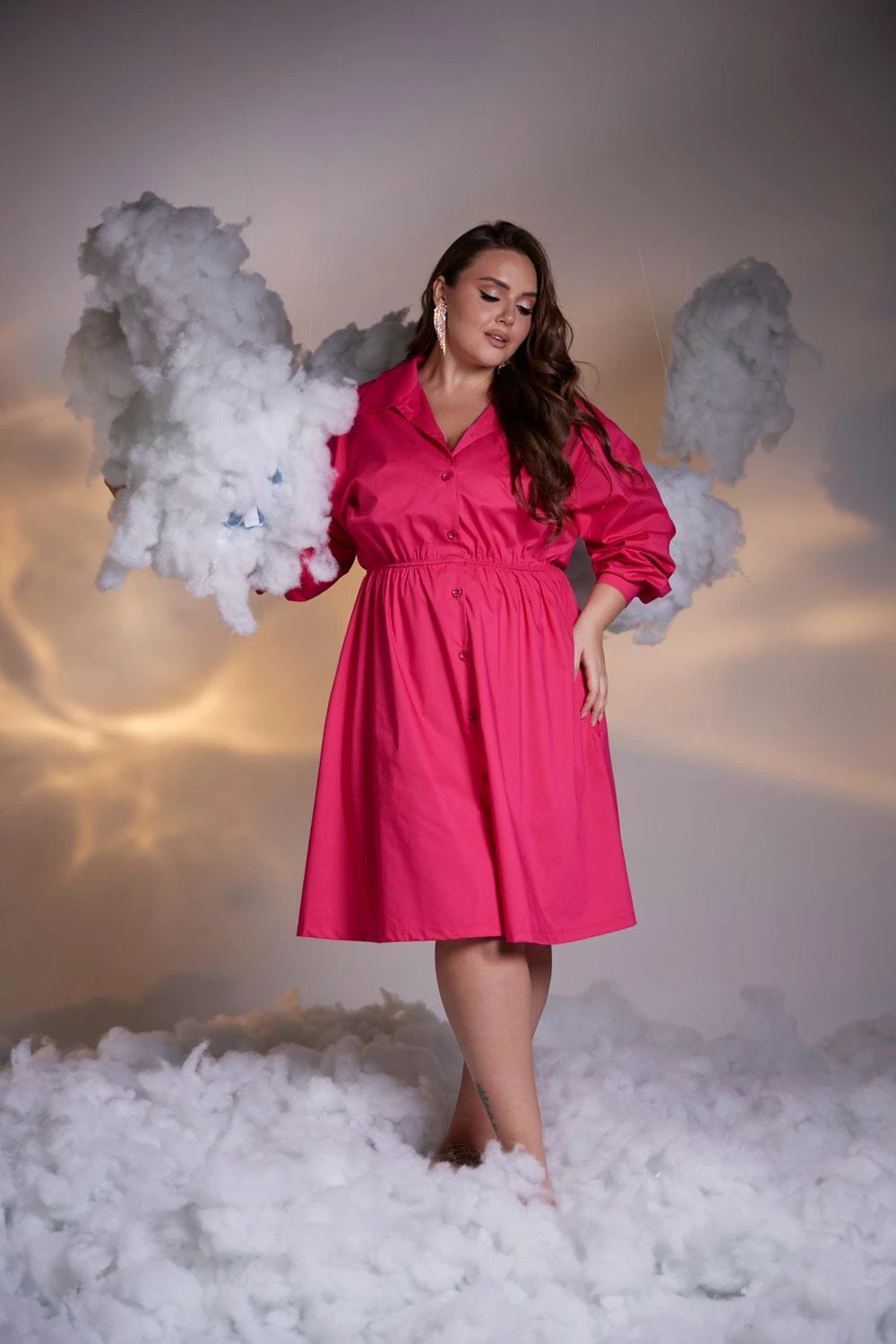 приталенное платье на пуговицах из хлопка