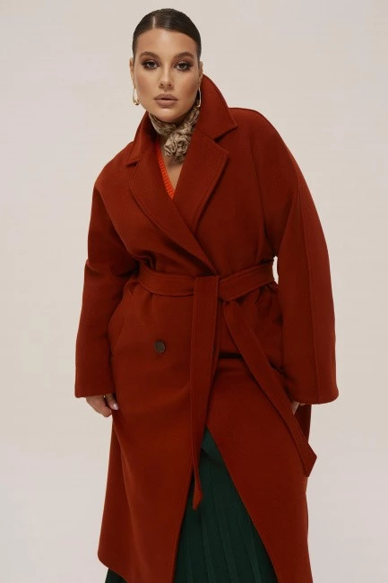 Двубортное универсальное пальто из шерсти с ворсом