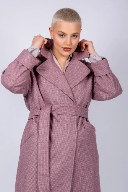Базовое прямое пальто из смесовой шерсти в гусиную лапку большого размера купить онлайн 