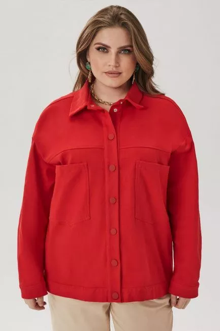 Красная куртка в рабочем стиле из хлопка