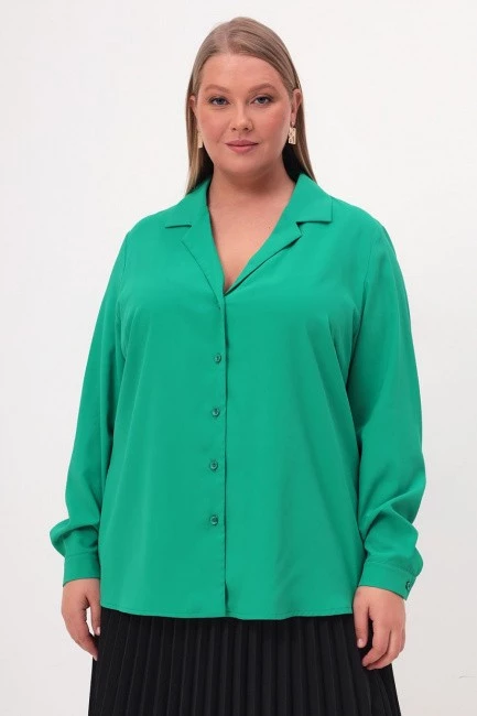 Салатовая блузка из шелка большого размера купить онлайн