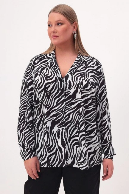 Блузка с принтом зебра блузка полосатая
