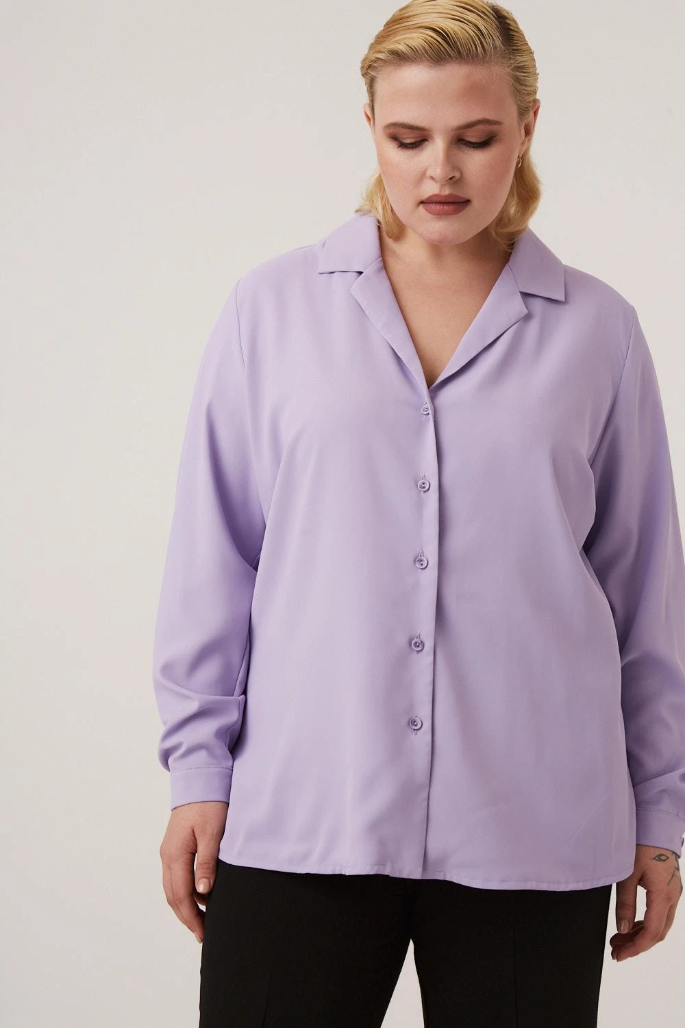 Сиреневая блузка большого размера купить онлайн 