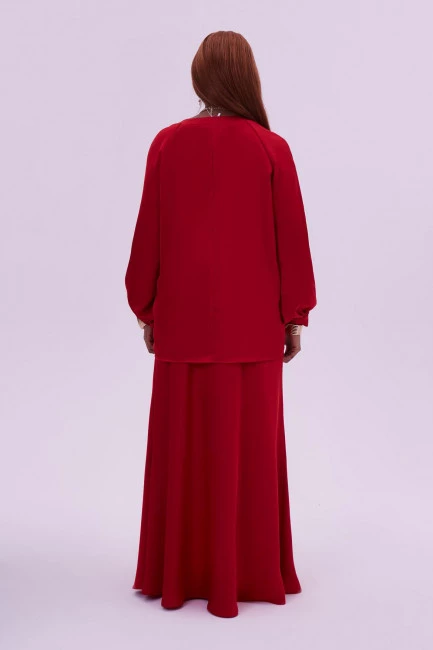 Красная шелковая юбка слип скроенная по косой
